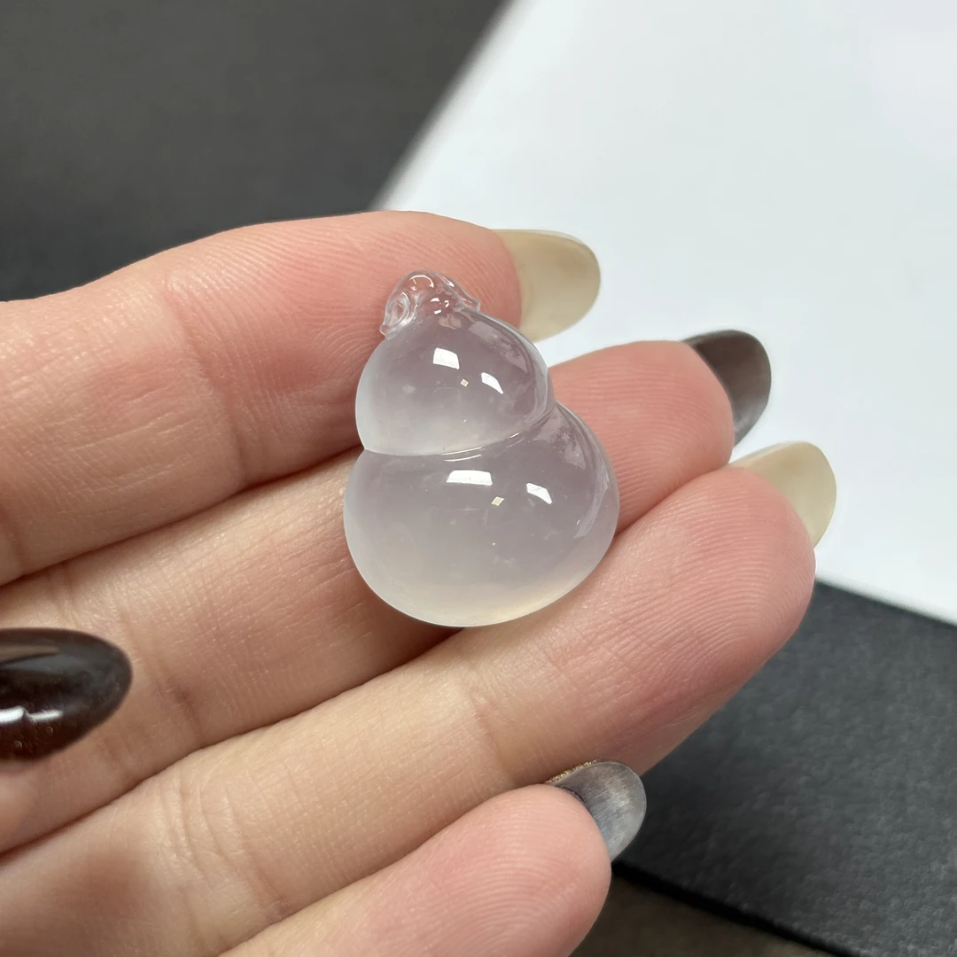 天然缅甸翡翠A货福禄葫芦裸石老坑种起胶高冰种葫芦吊坠项链转运