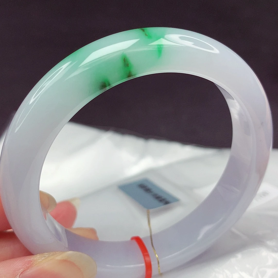 翡翠未镶嵌手镯5758圈866