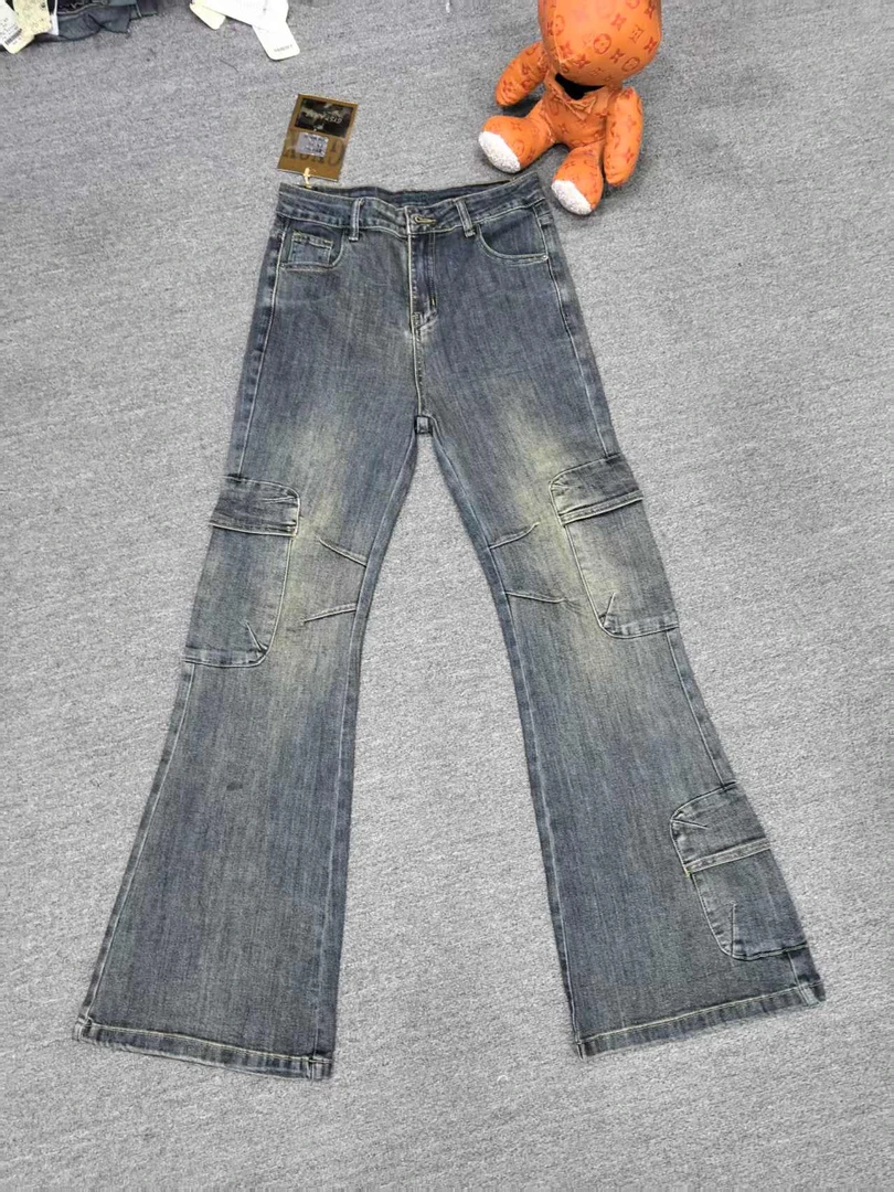 8-1185 弹力 工装 喇叭裤