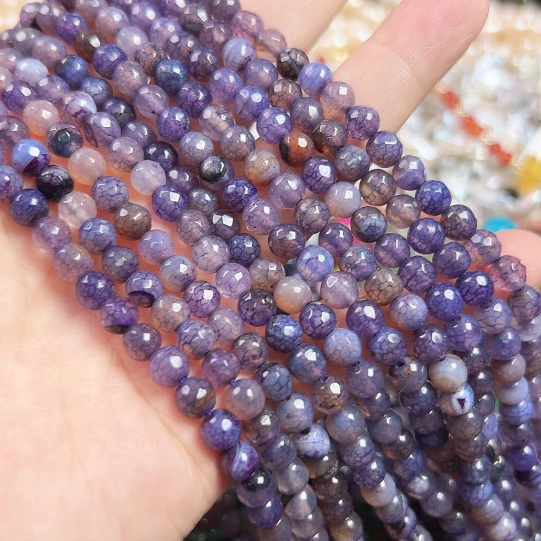 玛瑙/玉髓合金珠宝半成品A577.  6mm切面玛瑙3条