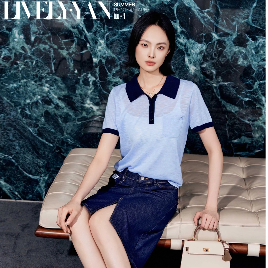 俪妍【LIVELY·YAN】25夏季新款POLO衫72323针织衫百搭时尚气质显瘦
