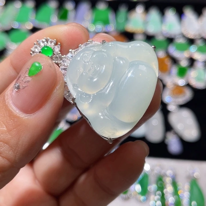 翡翠银S925镶嵌颈饰