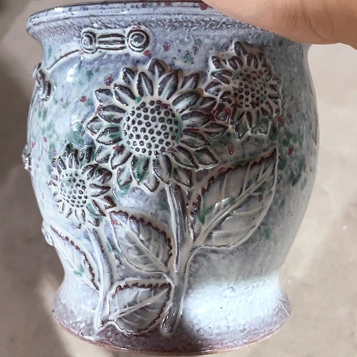 紫砂花盆口径20高度20一只瑕疵