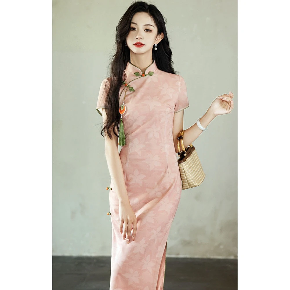 桃花恋丨年轻款粉色淑女风新中式旗袍新款2025夏款年轻款女高级感