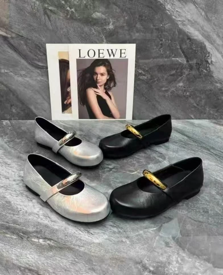 bazilei/芭兹蕾手抓皱皱纹2025春季新款软底圆头玛丽珍浅口单鞋