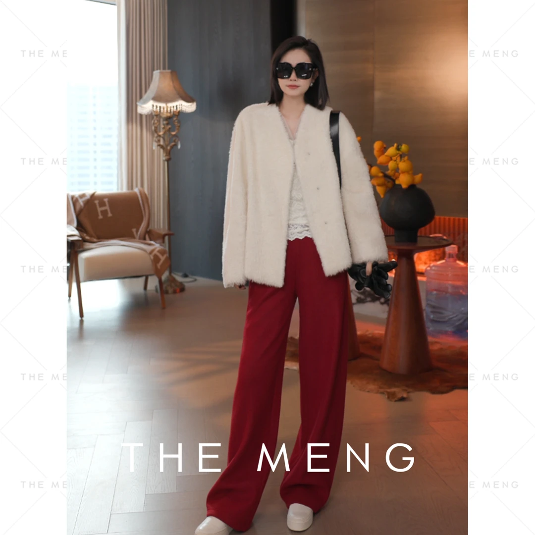 THE MENG【王妃】Lacon拉贡胎羊皮毛一体静奢皮草#M244M0046