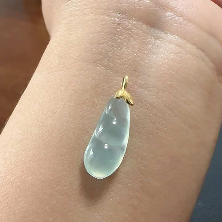 翡翠颈饰18K金镶嵌乔**乔福豆L