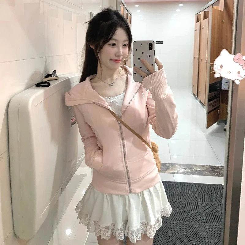 Iulu同款外套无敌修身显瘦卫衣百搭休闲收腰瑜伽短款紧身连帽上衣