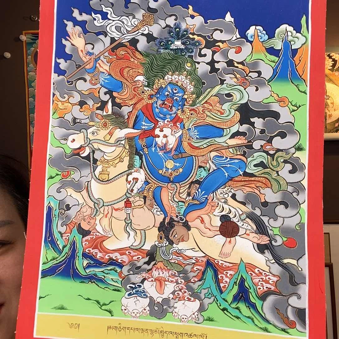 装裱画搞*尼泊尔手绘唐卡画芯