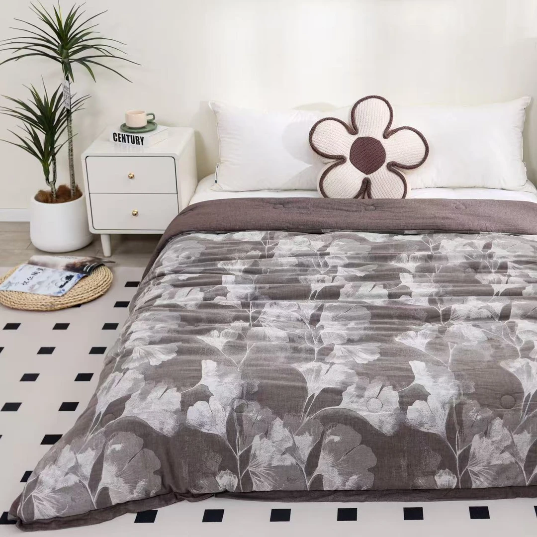 【银杏 被子】1.5x2米 纯棉双层纱高端纱布单人秋冬被