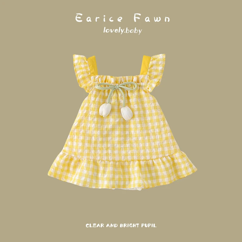 XH夏季婴幼儿衣服女宝宝可爱洋气哈衣公主百天包屁衣裙子外穿连体