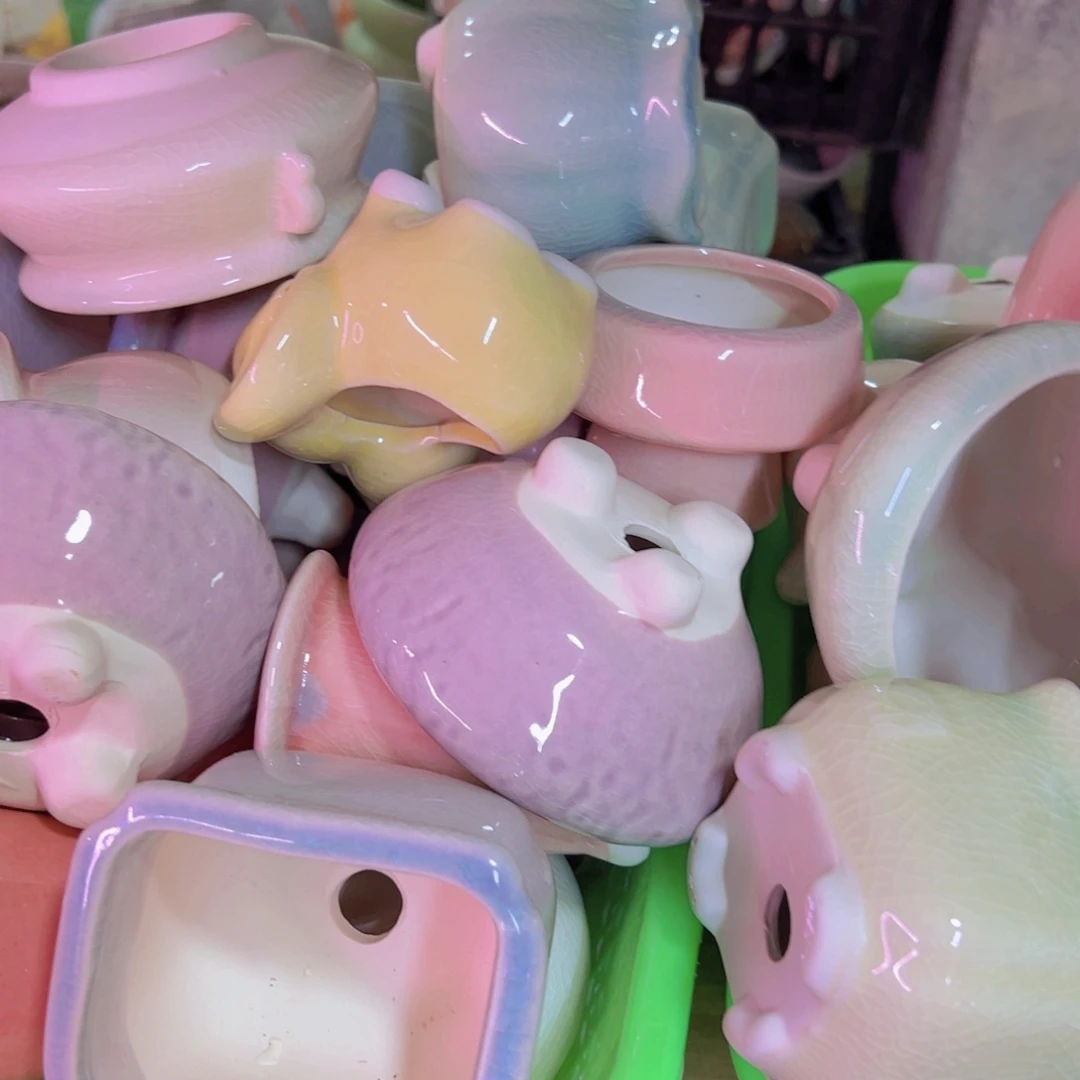 陶瓷花盆当场凑满12包邮随机瑕疵4个