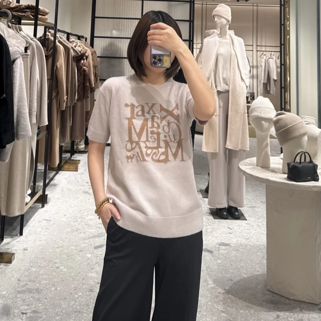 全新未使用 MaxMara 魔方JT 25年早春新款羊毛针织短袖