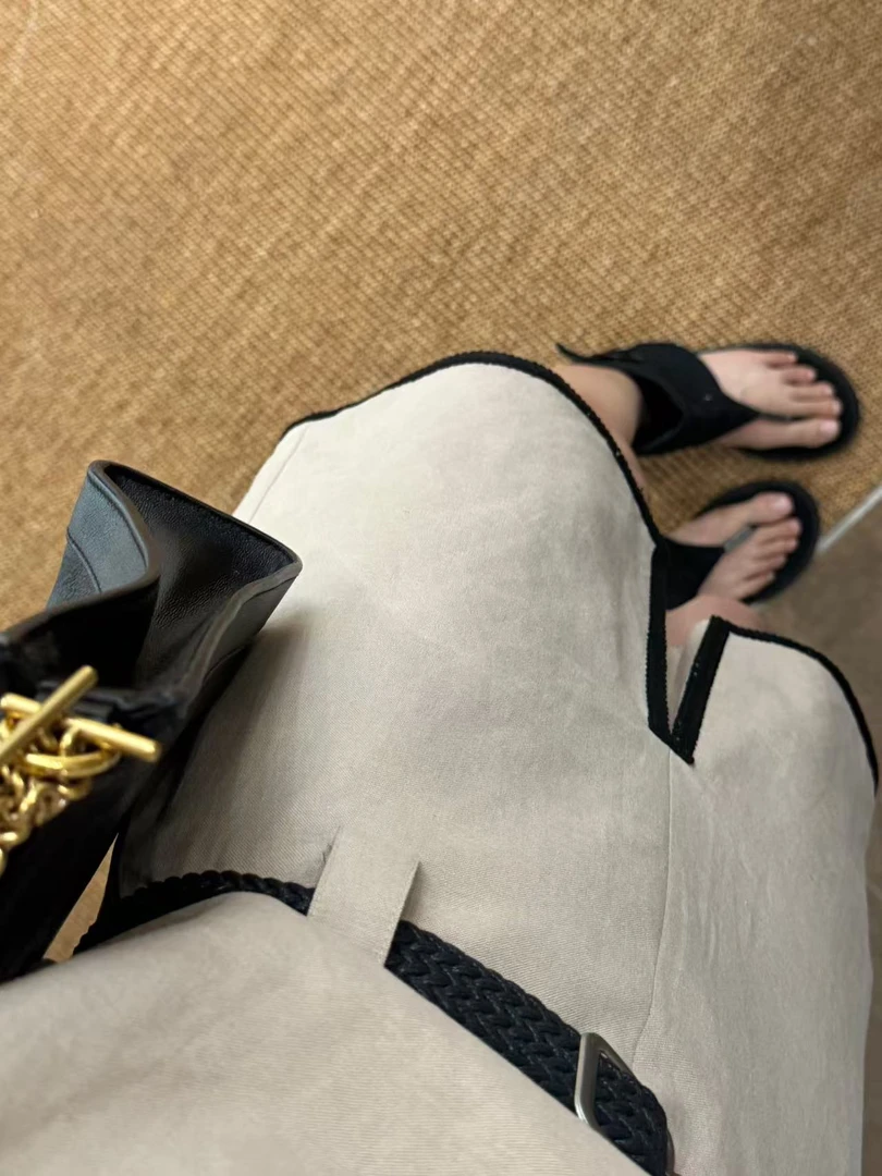 Peach自制 ‘富婆身份证’亚麻棉老钱编织拼接开叉设计感短裙 10378