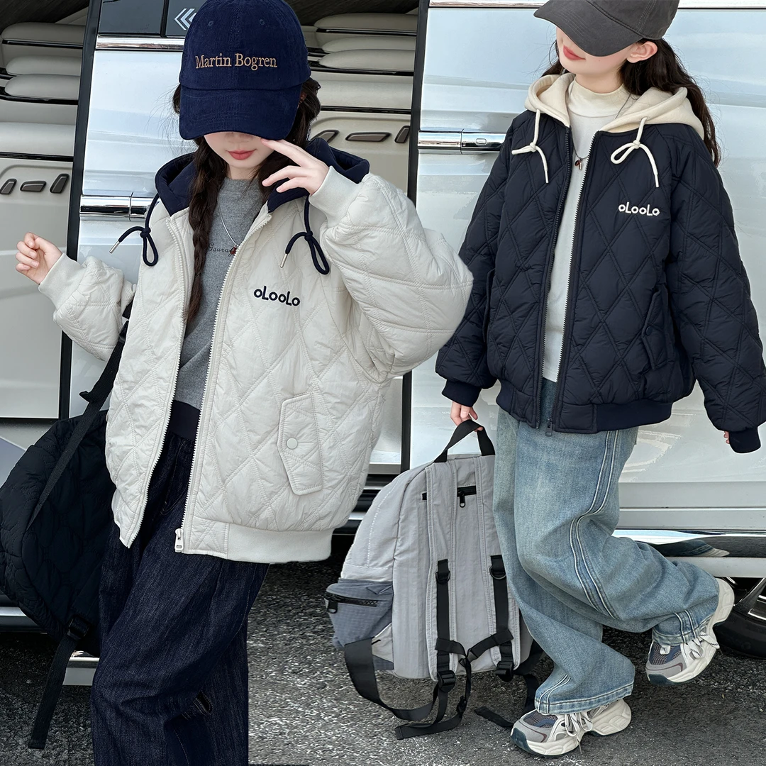 童装女童外套秋冬装2025新款洋气儿童装中大童加厚夹棉冬季棉服潮