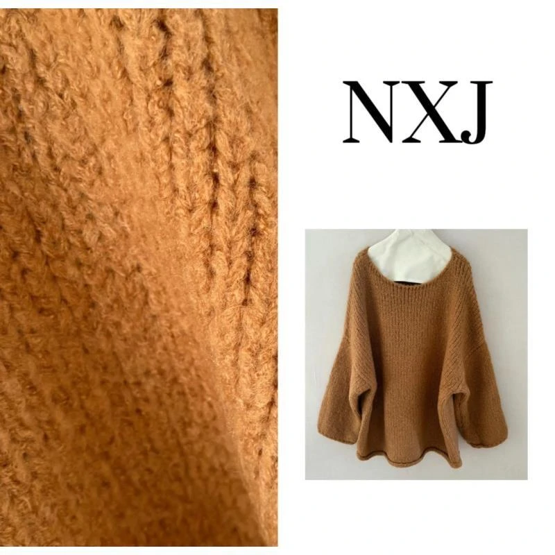 NXJ【韩女橙】微胖大码 东大门宽松大版大领毛衣 251062