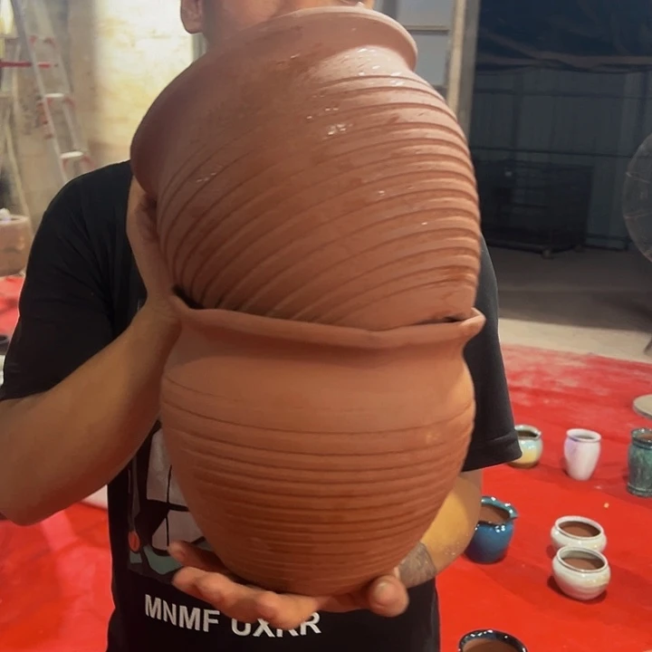 紫砂花盆高度18口径19