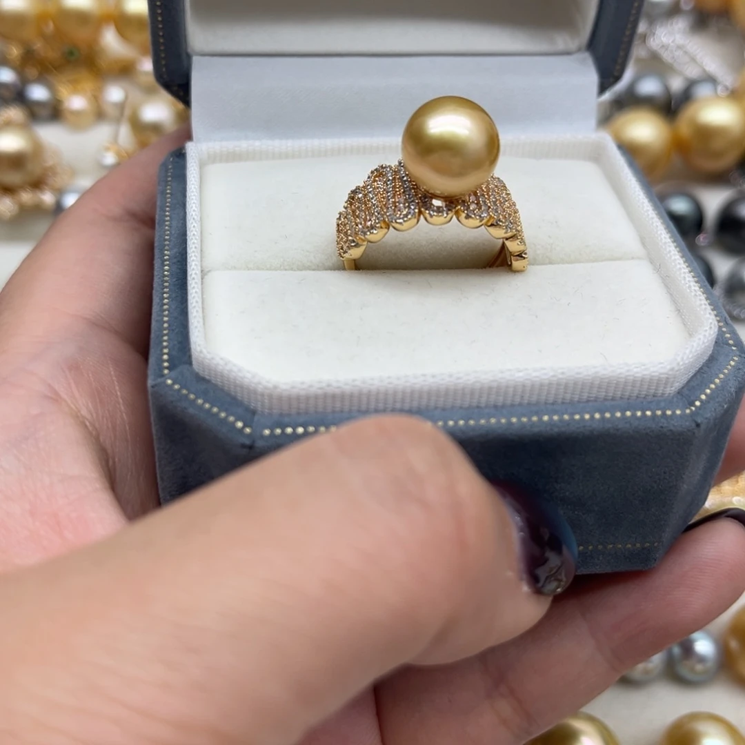 海水珍珠银S925镶嵌戒指