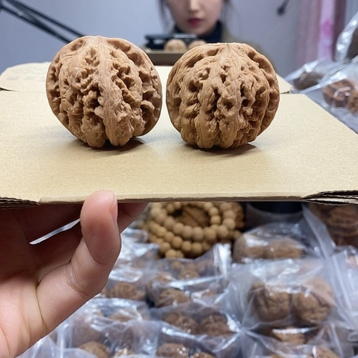 把件文玩核桃44红皮粗筋