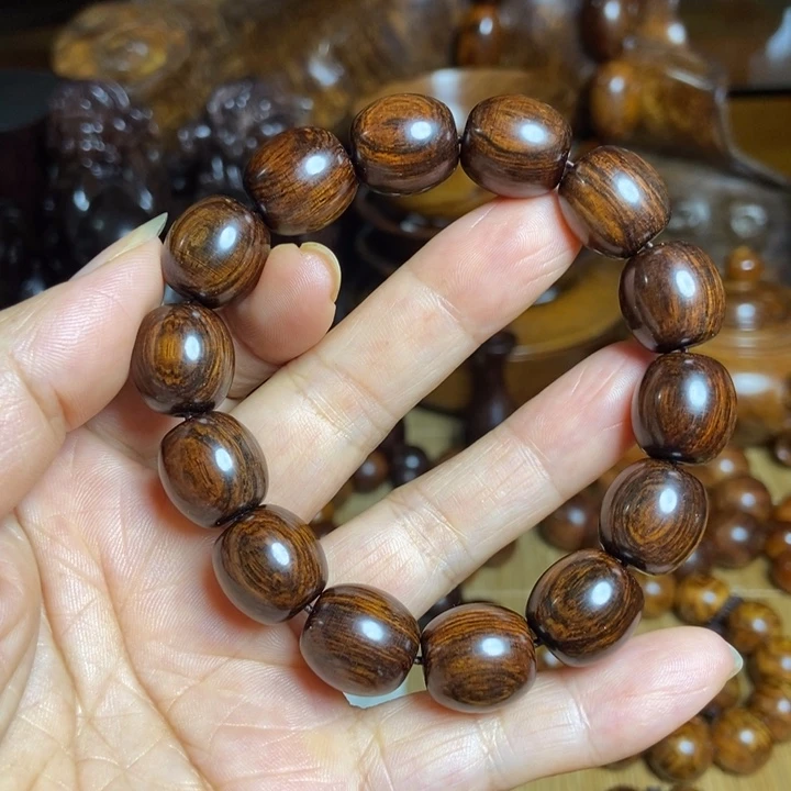 黄花梨/降香黄檀海南紫油梨枣珠尺寸1.5*16
