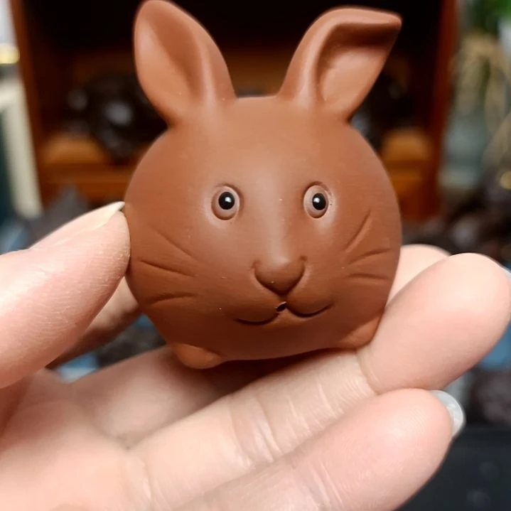 茶宠紫砂小兔茶宠摆件