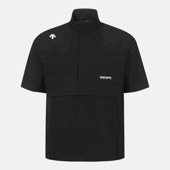 DESCENTE/迪桑特运动休闲舒适男女同款立领短袖套头衫SP223TAN41