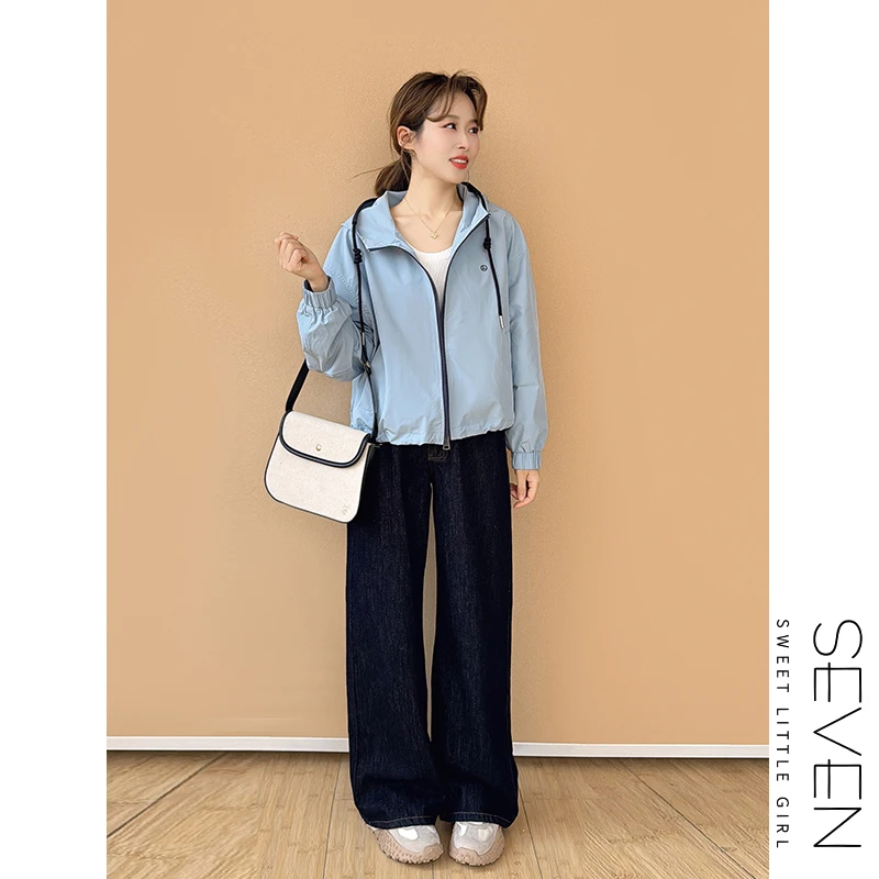 攀登服③七七146小个子美式连帽冲锋衣女款休闲宽松短款外套小美说