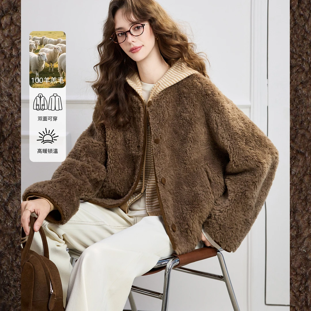 【雪国来信】100.%羊羔毛女装皮草FX4PC1206-A