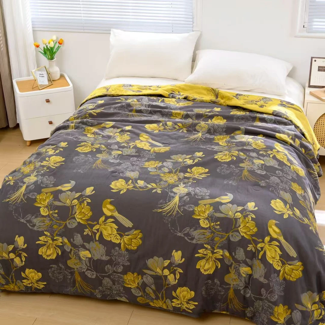 黑金玉堂春--150*200纯棉双层纱夏被柔软透气夏凉被