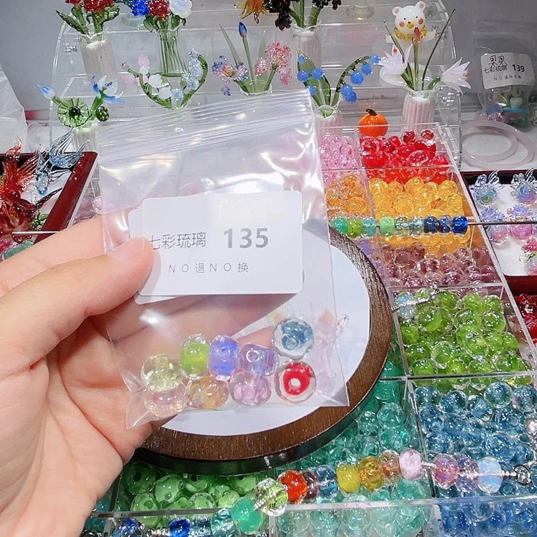 玻璃颈饰135串珠一个