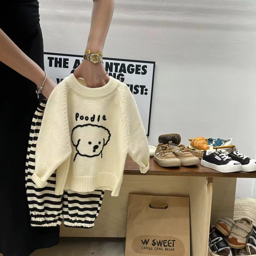 秋款可爱款奶呼呼卷毛小狗儿童套头毛衣 A059