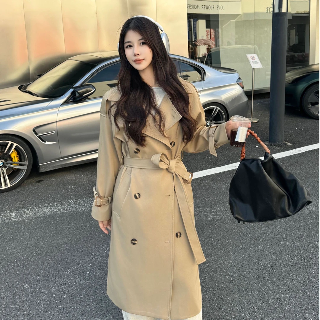 风衣外套女2025新款春秋英伦风中长款小个子秋冬高级网红气质大衣