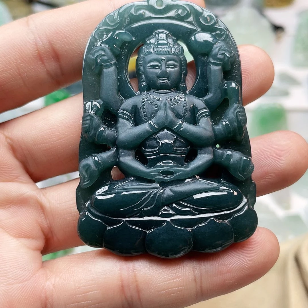 翡翠颈饰未镶嵌千手