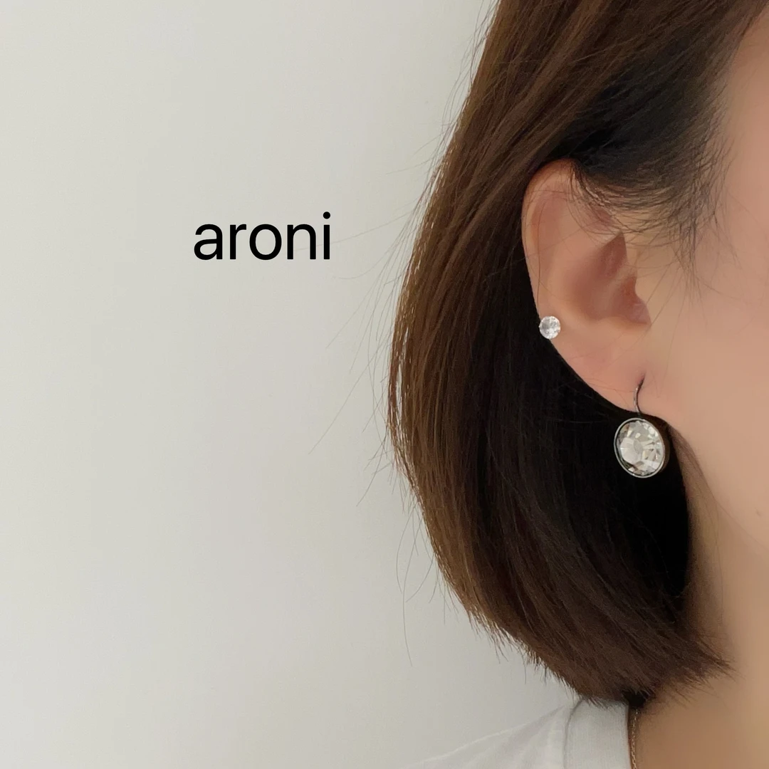 合金锆石耳饰 aroni 施华洛 耳环轻奢小众2025新款爆款耳钉高级感