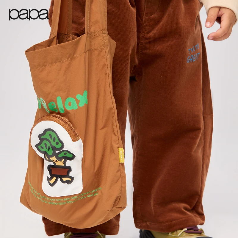 【秀场同款】papa爬爬级植物联名四季亲子帆布包印花可爱袋子实用