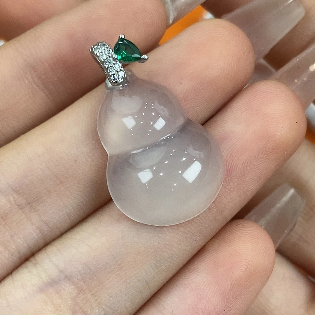 银S925镶嵌吊坠石英质玉