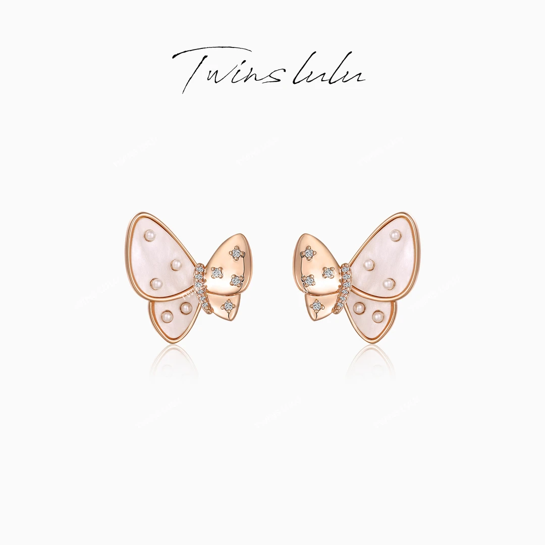 TWINS LULU流光风秋上新 轻奢温柔感甜美梦幻蝴蝶耳环TSL1594