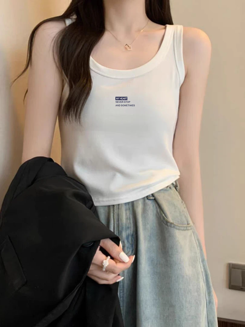 纯棉白色吊带背心女2025夏季新款修身显瘦打底韩版时尚外穿上衣潮