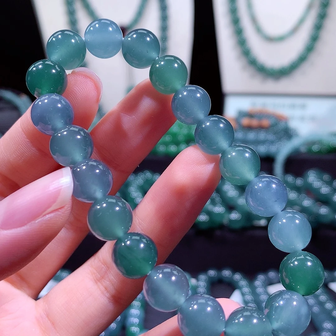 翡翠未镶嵌手链天然a货翡翠手串9.8