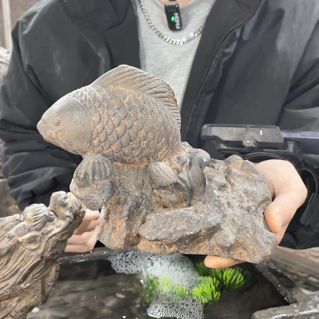 人造石吐水锦鲤 +循环水泵