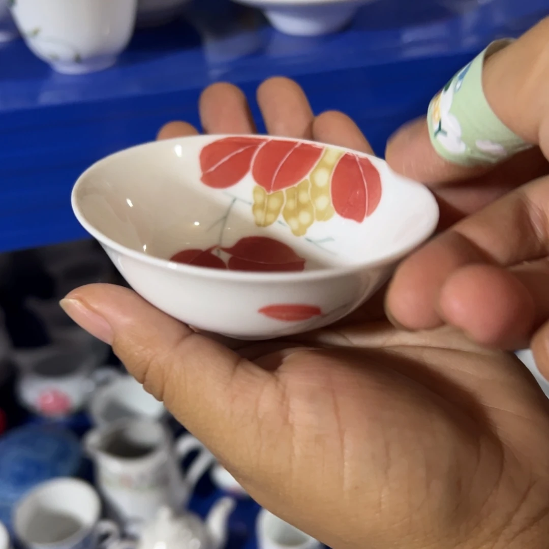 释***然醴陵高温瓷6个手绘