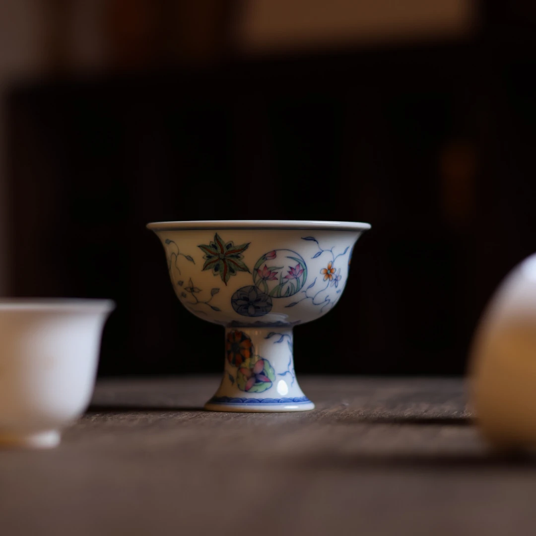 【陶珊居】 皮球花高脚杯（卓君S0080）