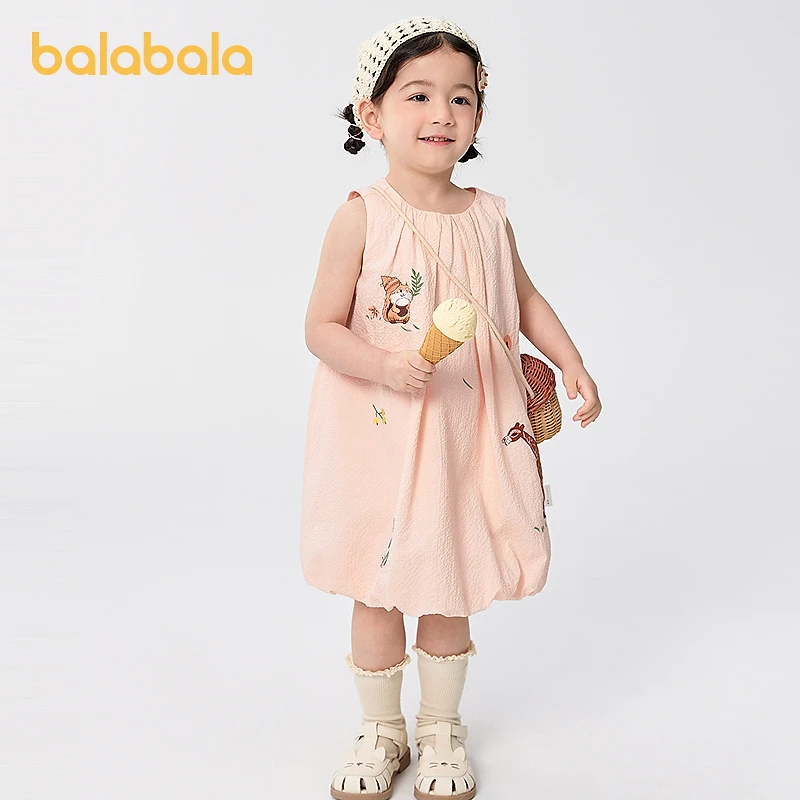 【商场同款】巴拉巴拉童装儿童连衣裙女童背心裙2025夏新款气球裙