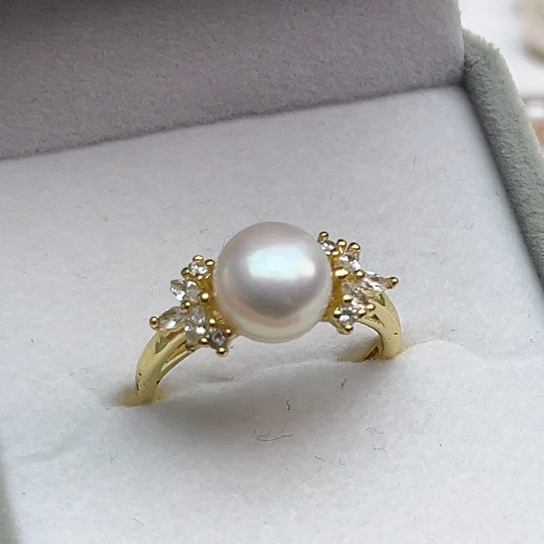 淡水珍珠戒指合金