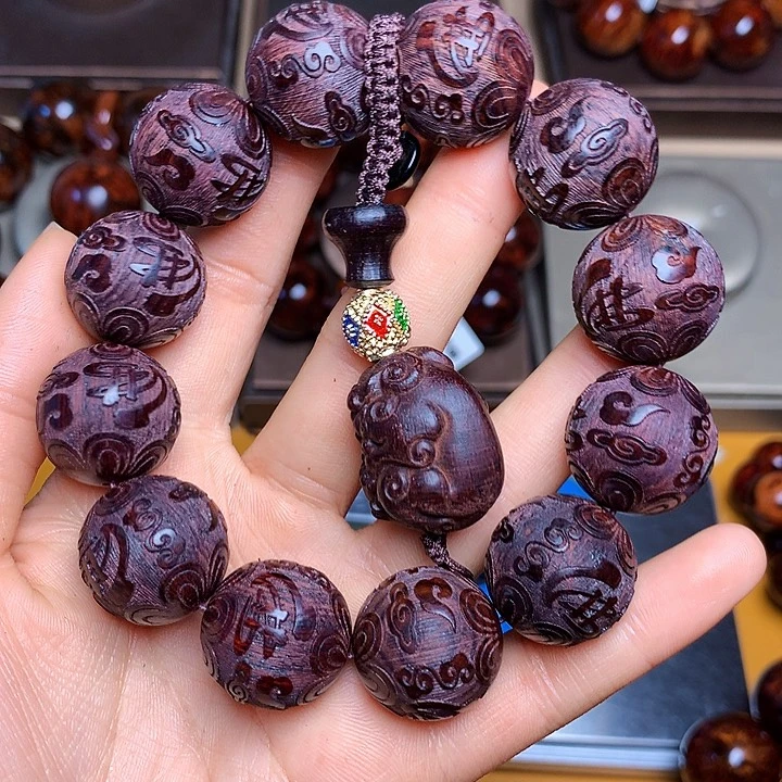 花梨木类手串/手链老挝花梨风化料土埋料2.0