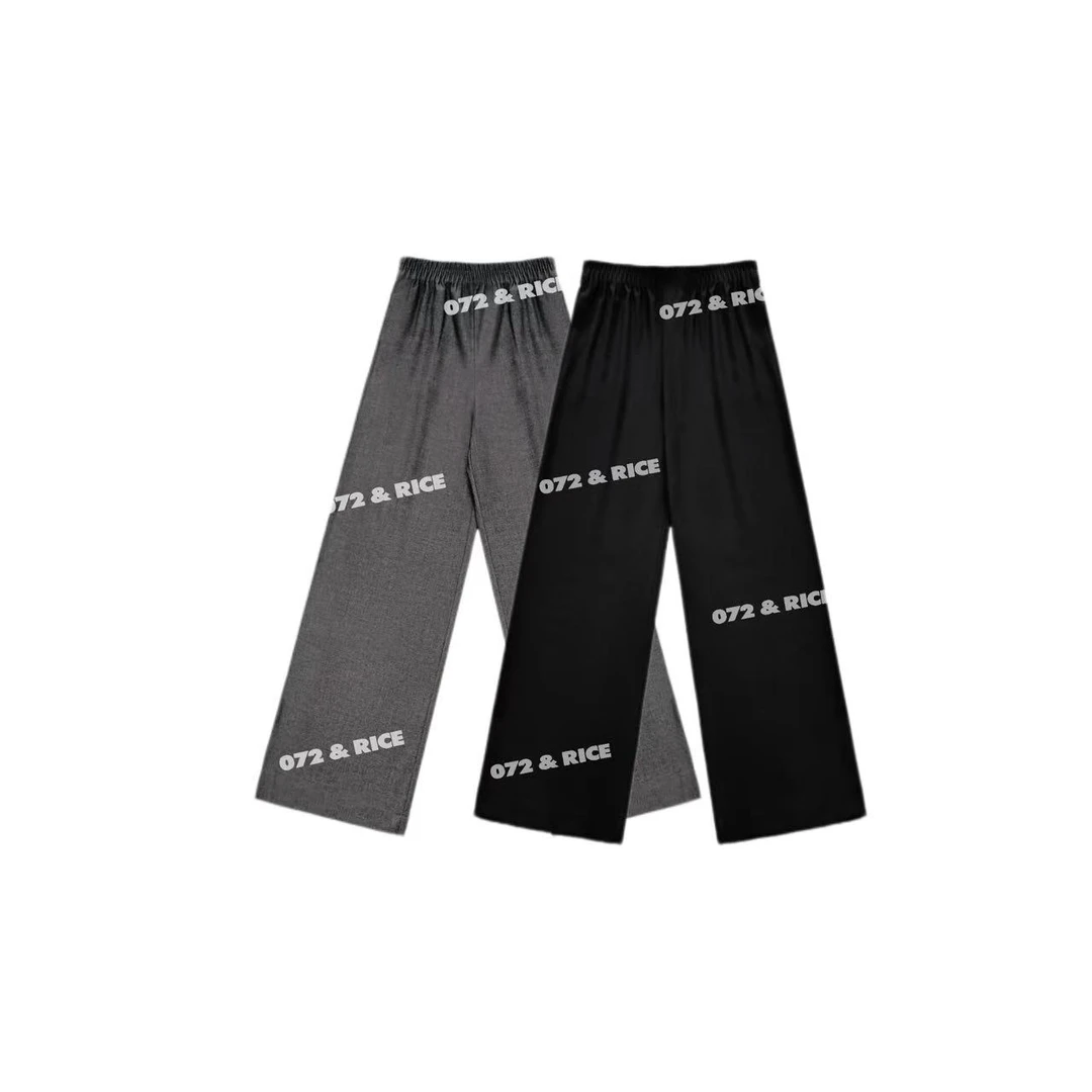 072 & RICE【绝绝子裤】绵羊毛+莱赛尔 秋季松紧腰直筒裤 A-32XA031