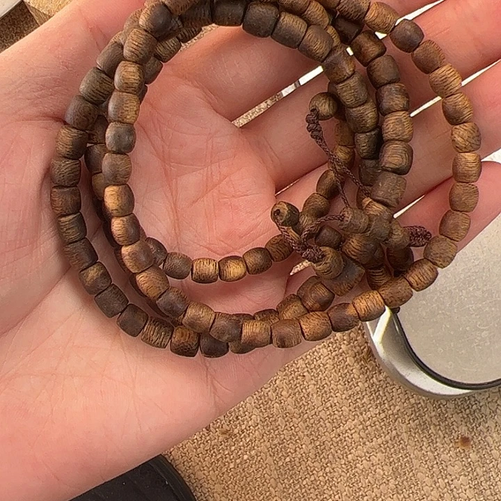 沉香手串05鼓珠双圈B004多样性发一