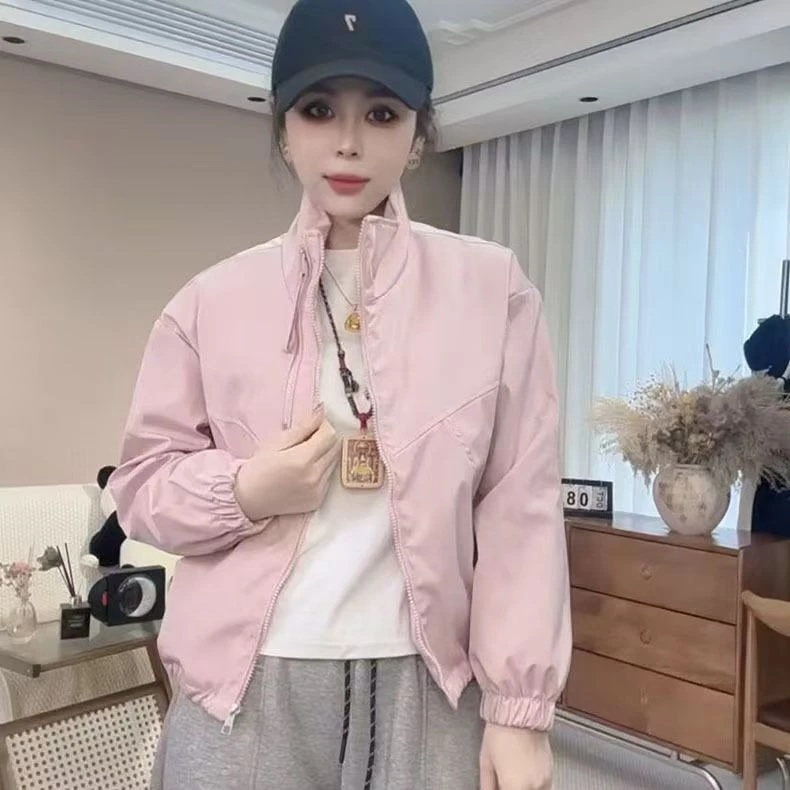 立领冲锋衣外套女