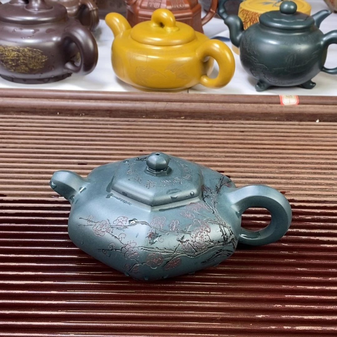 茶壶紫砂白18 六方合欢
