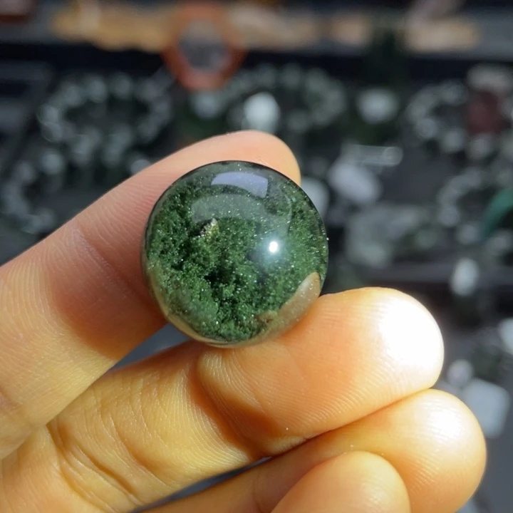 未镶嵌颈饰水晶绿幽灵聚宝盆单珠定制